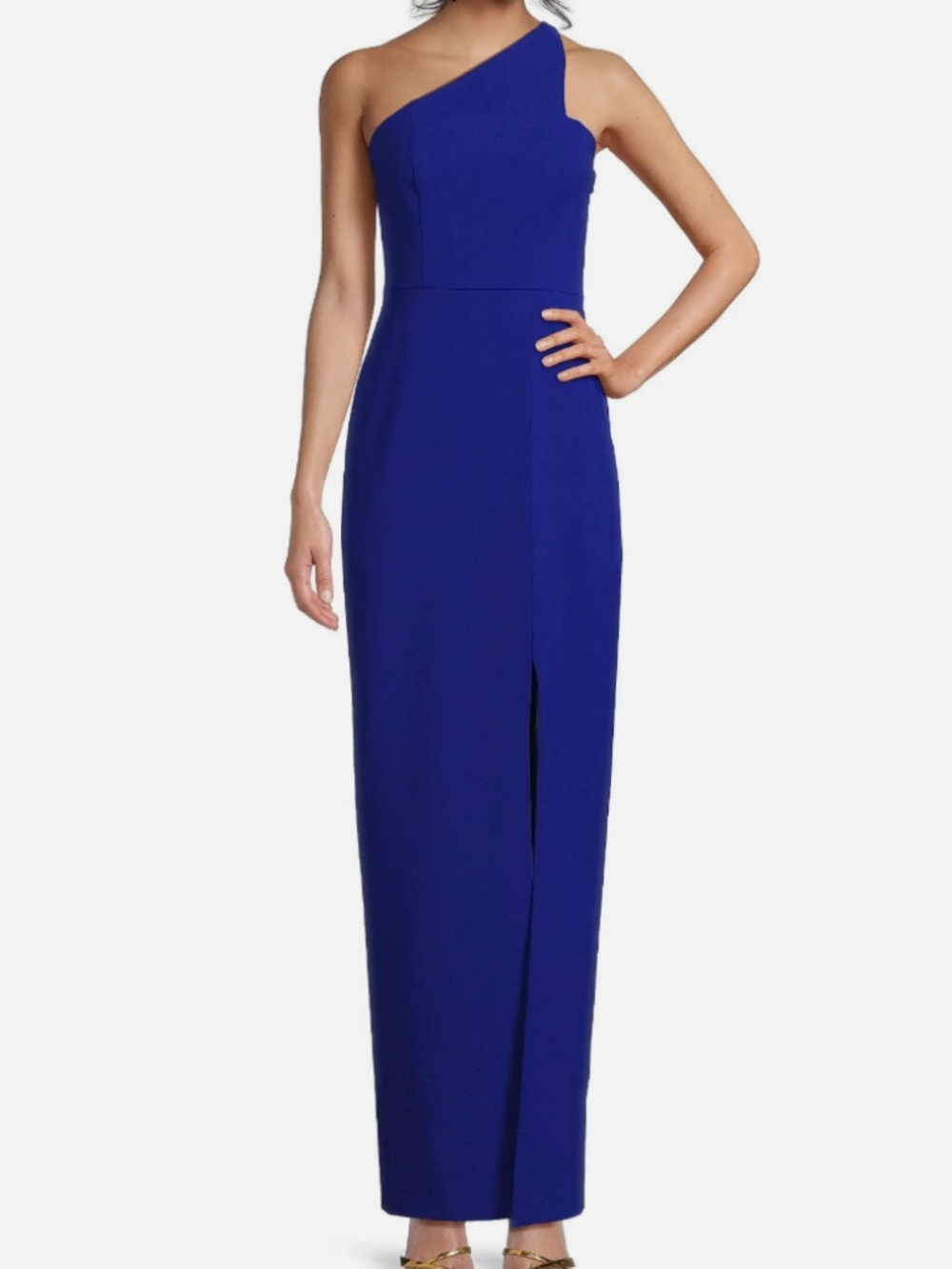Liv Foster Size 2 Blue Gown - One Shoulder Maxi Dress with Side Slit - BNWT